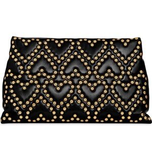 Rebecca Minkoff Heart Stud Pillow Quilted Faux Leather Clutch